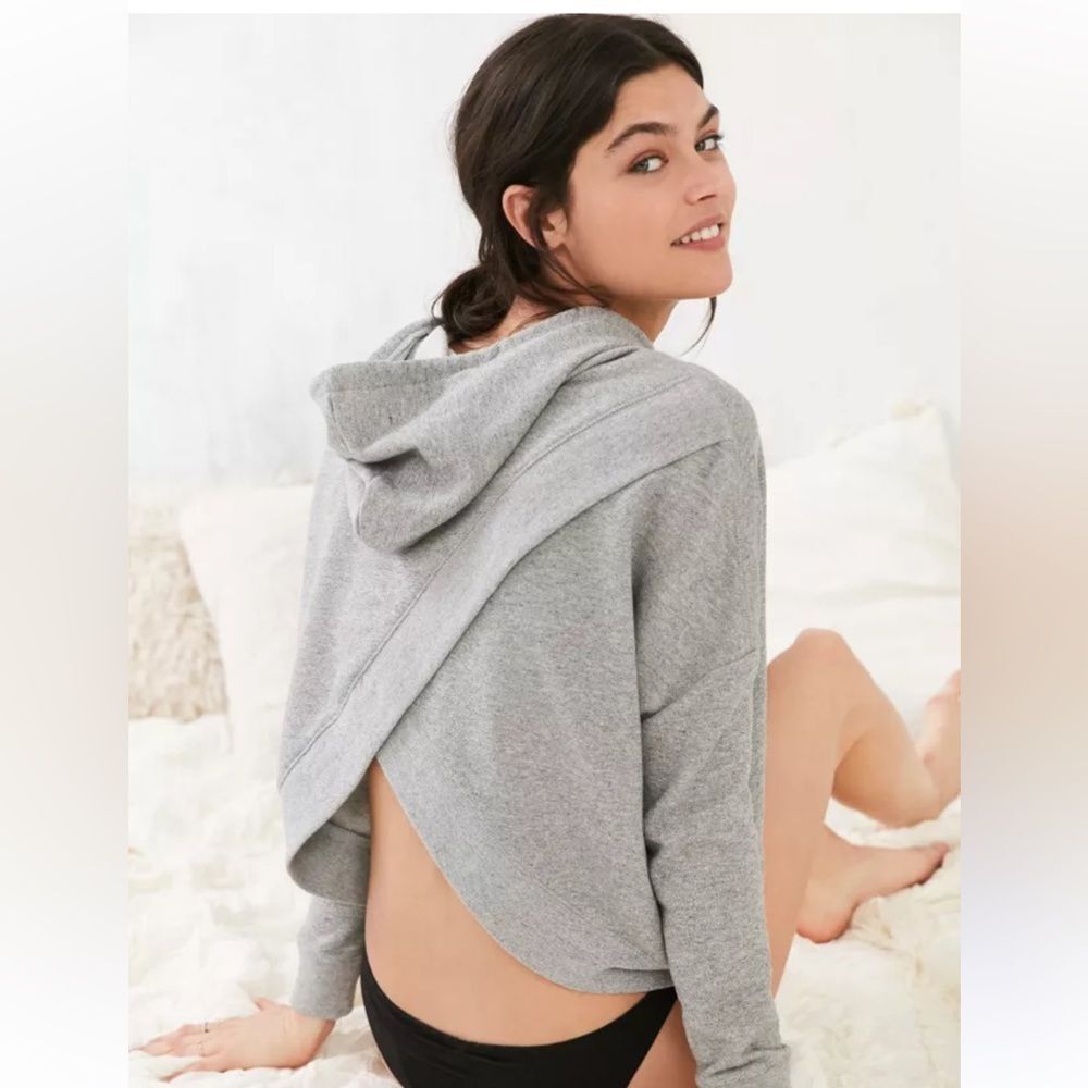 Women’s Victoria Secret Pink Hooded Sweater, Open Cross Back, Size XS